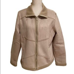 Faux Suede Faux Fur Jacket (size large)